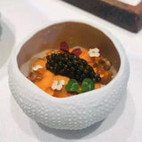 Popxstar  Creative High-end Restaurant Ceramic Sea Urchin Bowl White Special-shaped Ceramic Dish Bowl Hotel Club Molecular Cuisine Baipan
