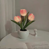 Popxstar LED Tulip Lamp Night Simulation Flower Atmosphere Desk Light Room Table Decoration Lamp Gift for Girl friend