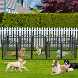 8 Panels Metal Dog Playpen with Fertility Mat and Gate Foldable Heavy Duty Pet Whelping Box Exercise Fence Cage Kennnels