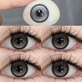 Two Pairs of Large Diameter Black Eye Color Contact Lenses Prescription Myopic Band Diopter Lenses Eye Use Cosmetics Naturally