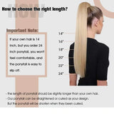 Popxstar Ponytail Human Hair Straight 80g Clip in Hair Extensions Human 14-22" Natural Hair Horse Tails No Claw Clip