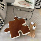 Popxstar Blacket White Irregular Jigsaw Seat Cushion Chair Soft Back Cushion Home Decor Throw Pillow Comfortable Teddy Velvet Cushions