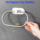 Popxstar Stainless Steel Towel Holder Self-adhesive Bathroom Towels Rack Black Washhand Hanger Ring Rail Bar Kitchen Storage Accessories