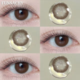 Popxstar  1 Pair Color Contact Lenses Beauty Eyes Pupils Fashion Makeup Beauty Cosmetics Soft Green Natural Brown Lens Yearly Use