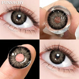 Popxstar  1 Pair Colored Contact Lenses for Eyes Natural Brown Gray Eye Contacts Yearly Cosmetics Pupils Blue Lens Green Contacts