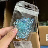 Popxstar 100pcs Clear Crystal Rhinestones Jewelry 3D Love Heart Nail Charm for Nail Art Decoration Clear Resin Valentine's Day Nail Parts