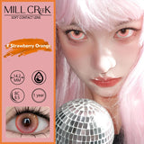 2pcs New Fashion Pink Colored Contacts Lenses for Eyes Cosmetic Blue Contact Lenses with Diopters 0~-8.00 Degree Lens