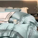Popxstar  800TC Lyocell Eucalyptus Fiber Soft Silky Cool Feeling Bedding Set Glossy Duvet Cover Bed Sheet Sheet Pillowcases 4Pcs