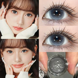 2PCS Korea NEW Contact Lens For Myopia Degree -0.00 to -8.00 Makeup Natural Grey Lens Fashion Style Brown Eye Lenses