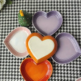Popxstar Heart-Shaped Ceramic Cat Bowl-Extra Wide Anti-Vomiting Stress-Free Design,12cm Durable Ceramic Pet Bowl for Small Cats & Dogs
