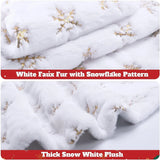 Popxstar 78/90/122 CM Christmas Tree Skirt White Faux Fur Xmas Sequin Carpet Mat Home Party Decorations