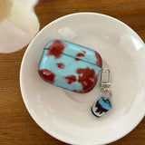 Popxstar  Cartoon Cute Amber Blue Clear Soft Earphone Case For AirPods 4nd Air Pods 3 Pro 2 With Keychain Fall Prevention Protective Cover