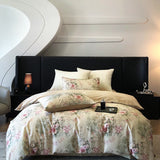 Popxstar  1000TC Egyptian Cotton Flowers Plant Prints Bedding Set Single Double Queen King Size Duvet cover Set Bed Sheet Pillowcases 4Pcs