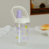 New Plastic Water Bottle With Straw Lid Portable Large Capacity Bubble Milk Tea Cups for Children Students Leak Proof Coffee Cup