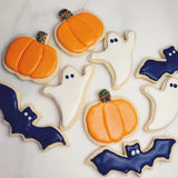 Popxstar 6pcs Halloween Cookie Cutter Mold Pumpkin Ghost Bat Biscuit Chocolate Molds Baking Cake Decorating Tool Halloween Party Supplies