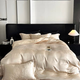 Satin Jacquard 1000TC Egyptian Cotton Patchwork European Luxury Bedding Set Duvet Cover Flat/Fitted Bed Sheet Pillowcases 4Pcs