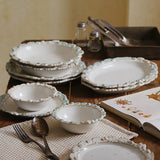 Popxstar Vintage Relief Western Style Dish with Antique Ceramic Tableware Salad and Dessert Dish