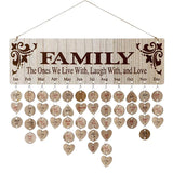 Popxstar Eid DIY Decor Wooden Calendar Pendant Family Wedding Birthday Special Days Countdown Reminder Board For Christmas Gifts