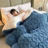 Popxstar New Super Thick Winter Warm Blanket for Bed Artificial Lamb Cashmere Weighted Blankets Soft Comfortable Warmth Quilt Comforter