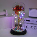 Popxstar  LED Enchanted Galaxy Rose Eternal Beauty And The Beast Rose With Fairy Lights In Dome Christmas Valentine's Day Gifts for Women