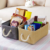 Popxstar New Linen Fabric Storage Basket Large Capacity，for Sorting and Organizing Miscellaneous Items Storage Baskets Woven Basket