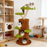 148CM Tall Indoor Cat Tree Activity Tower Center Multi-Level Cat Climbing Tree Sisal Scratching Post Plush Cave