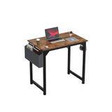 Popxstar Computer Desk Writing Study Office Gaming Table Modern Simple Style Compact with Side Bag Headphone Hook Easy Assembly