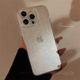 Popxstar Clear Glitter Phone Cases for iPhone 15 Pro Max Plus 14 13 12 11 Jelly Minimalist Transparent Protective Phone Covers