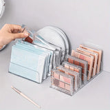 Popxstar  1pc Plastic Transparent 7-Slot Cosmetic Organizer Multi-Functional Makeup Holder Home Office Bathroom Dressing Table Sorting Box