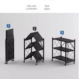 Popxstar Multifunctional Flower Stand Shelves Storage Shelf Portable Folding Large Iron Shelf Floor Foldable Storage Shelving Bookshelf