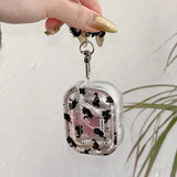 Popxstar  Korea Lovely Cartoon Black Cat INS Pendant Soft Silicone Earphone Case For Apple AirPods 1 2 3 4 Pro 2 3nd TPU Protective Cover