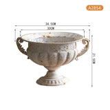 Retro Iron Art Dried Flower Vase Photography Studio Old Decoration Ornament European Romantic Trophy Shaped Crafts