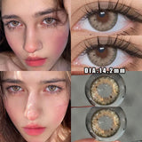 2PCS Brown Natural Color Contact Lenses with Myopia Graduation Beauty Korean High Quality Lens 0~-8.00 Fast Shipping