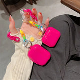 Popxstar Rose Heard Design Case For Airpods 3 2 1 Pro Fidget Toys Soft Silicone Cover For Airpods 2 3 Pro Spring Fexible Keychain