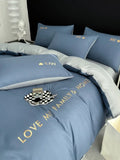Popxstar  Nordic Luxury Egyptian Cotton Bedding Set King Queen Double Twin Size with Sheet Duvet Cover Pillowcases 1/2 People Bed Linens