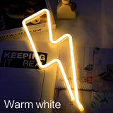 Creative LED Lightning-shaped Festival Home Atmosphere Lamp, Stylish Neon-style Design, Multicolor Light Decor