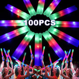 Popxstar 1-50PCS LED Glow Sticks Bulk Colorful RGB Glow Foam Stick Cheer Tube Dark Light for Xmas Birthday Wedding Party Supplies