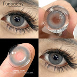 Popxstar  Color Contact Lenses for Eyes 1 Pair Gray Fashion Cosmetic Lenses Green Pupils Gray Natural Eye Contacts Women Eye Lens