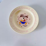Popxstar Ele White Cerc Western Dinner Plate with  Knot Simple Design Oval ape Fi Plate Home Use Cake Serving Di