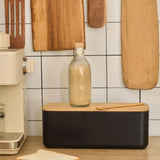 Cutting Board Lid Bread Box With Wooden Lid Spacious Container Bamboo Lid Food Storage Container Fresh Keeping Rectangular Shape