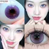 Popxstar  -1 Pair Myopia Fashion Lens Prescription Colored Contact Lenses Beauty Pupils Purple Eye Lenses Blue Eye Color Lenses