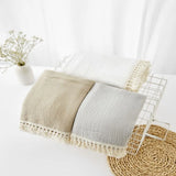 Popxstar Cotton Muslin Swaddle Blankets for Newborn Baby Tassel Receiving Blanket New Born Swaddle Wrap Infant Sleeping Quilt Bed Cover