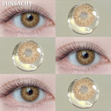 Popxstar  1 Pair Color Contact Lenses Beauty Eyes Pupils Fashion Makeup Beauty Cosmetics Soft Green Natural Brown Lens Yearly Use