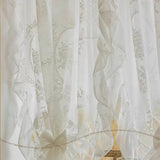 French White Embroidery Ruffle Tulle Curtains with Valance For Girls Bedroom Living Room Sheer Drapes Home Decor