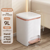 Popxstar  9/12L Wastebasket Pressing Type Recycle Bin with Pedal Lid Luxury Large Capacity Trash Bin Home Use Bathroom Kitchen Trash Can