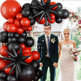 Popxstar  Black Red Theme Wedding Balloon Birthday Party Decoration Set Men's Birthday Anniversary Theme