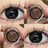 Popxstar  1Pair Natural Contact Lenses Soft Moisturizing Brown Lenses Prescription Myopia Degree -0.00to-8.00 Beautiful Pupil