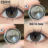 Popxstar  2PCS Korea Colored Contact Lenses Myopia Degree -0.00 to -8.00 Large Diameter DIA:14.5mm Black Lenses Blue Beauty Pupil