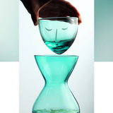 Popxstar  850ml Face Shaped Glass Water Bottle Set Creativity Abstract Kitchen Lemon Cold Water Kettle Beverage Juice Jug Set Home Decor