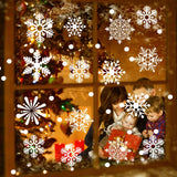 Popxstar 2025 Christmas White Snowflake Window Glass Stickers Santa Elk Wall Stickers Christmas Decorations For Home Xmas New Year Gifts